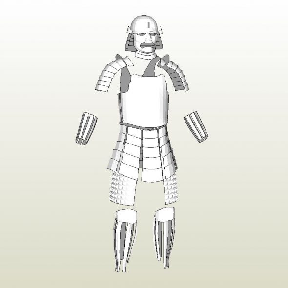 Japanese Samurai Armor Drawing