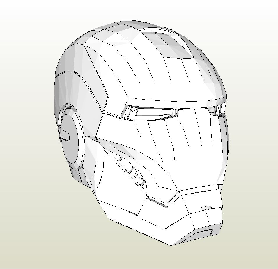 space suit iron man outline